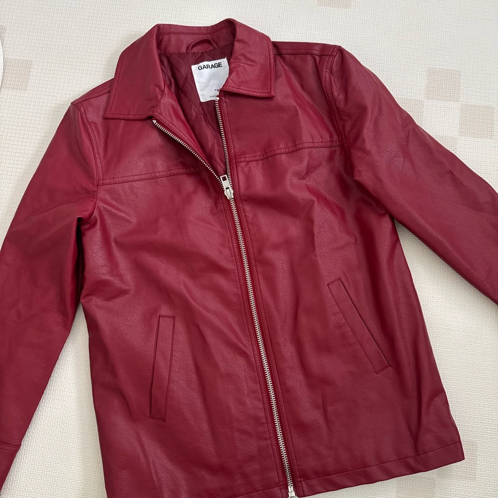 Garage Cherry Red Leather Jacket